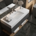 Bancada de Banheiro com Cuba Esculpida Retangular Prisma - Branco