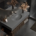Bancada de Banheiro com Cuba Esculpida Oval Oasis - Elegant Gray