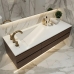 Bancada de Banheiro Slim com Cuba Rampada Lateral Polaris - Branco