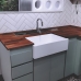 Cuba Cozinha Farm Sink 60 cm Frente Padr&atilde;o Estilo Fazenda Avental