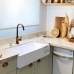 Cuba Dupla Cozinha Farm Sink 77 cm Frente Padr&atilde;o Estilo Fazenda Avental