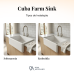 Cuba Cozinha Farm Sink 70 cm Frente Quadratta Estilo Fazenda Avental