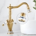Torneira Misturador Gourmet de Lavatório Vintage Ouro Escovado