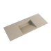 Bancada de Banheiro com Cuba Esculpida Retangular Prisma - Com Saia e Slim - Elegant Gray