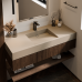 Bancada de Banheiro com Cuba Esculpida Retangular Prisma - Com Saia e Slim - Elegant Gray