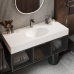 Bancada de Banheiro com Cuba Esculpida Oval Oasis - Com Saia e Slim - Branco