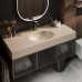 Bancada de Banheiro com Cuba Esculpida Oval Oasis - Com Saia e Slim - Elegant Gray
